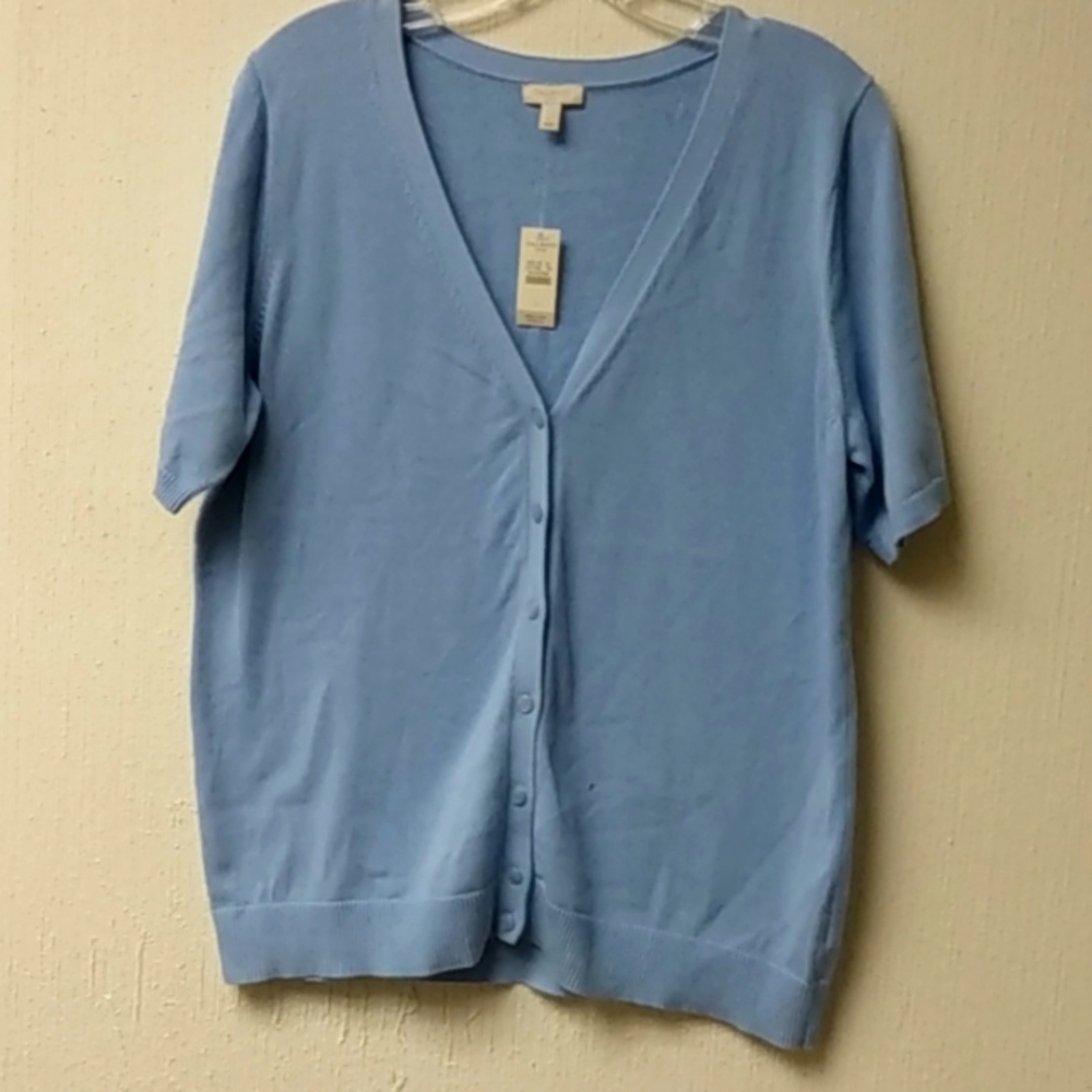 Short sleeve button down cardigan 100percent cotton. Soft